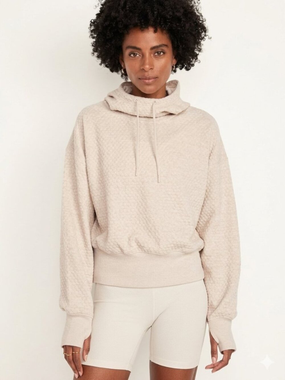 Old Navy Dynamic Fleece Textured Hoodie Sweatshirt Stone Size Small